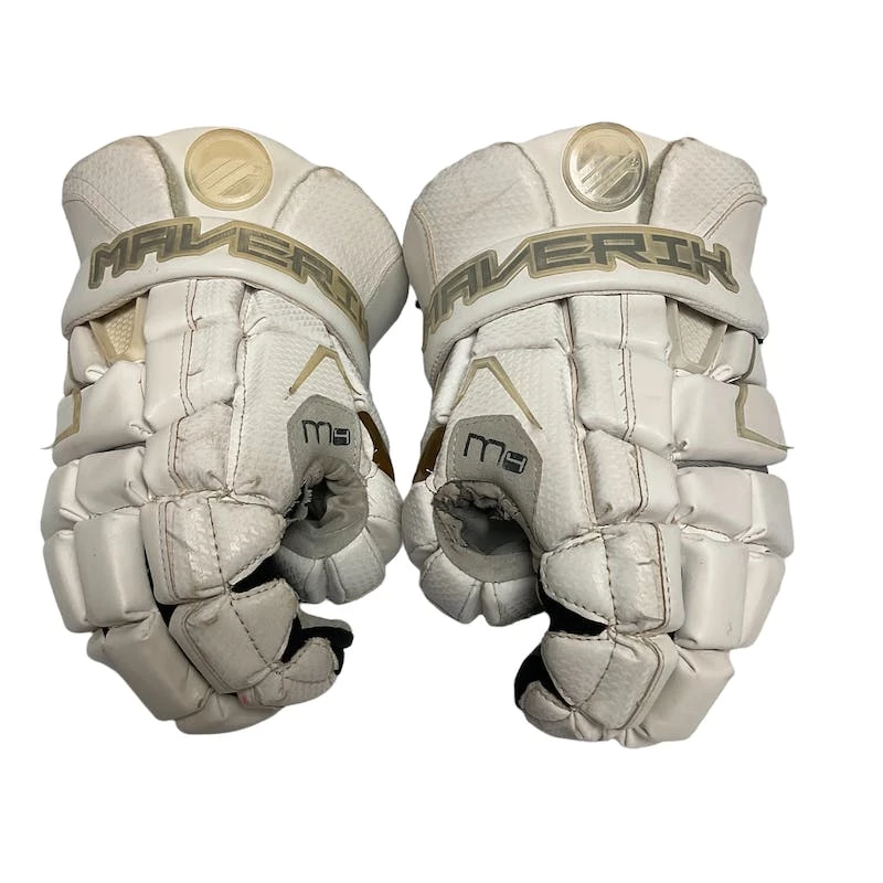 On Sale - Used Maverik M4 12" Men's Lacrosse Gloves White 3 On Sale - Used Maverik M4 12" Men's Lacrosse Gloves White