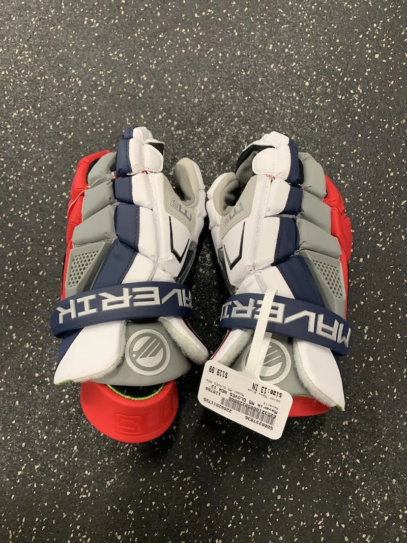 Discount - Used Maverik M5 GLOVES NEW 13" Men's Lacrosse Gloves Navy Blue 3 Discount - Used Maverik M5 GLOVES NEW 13" Men's Lacrosse Gloves Navy Blue