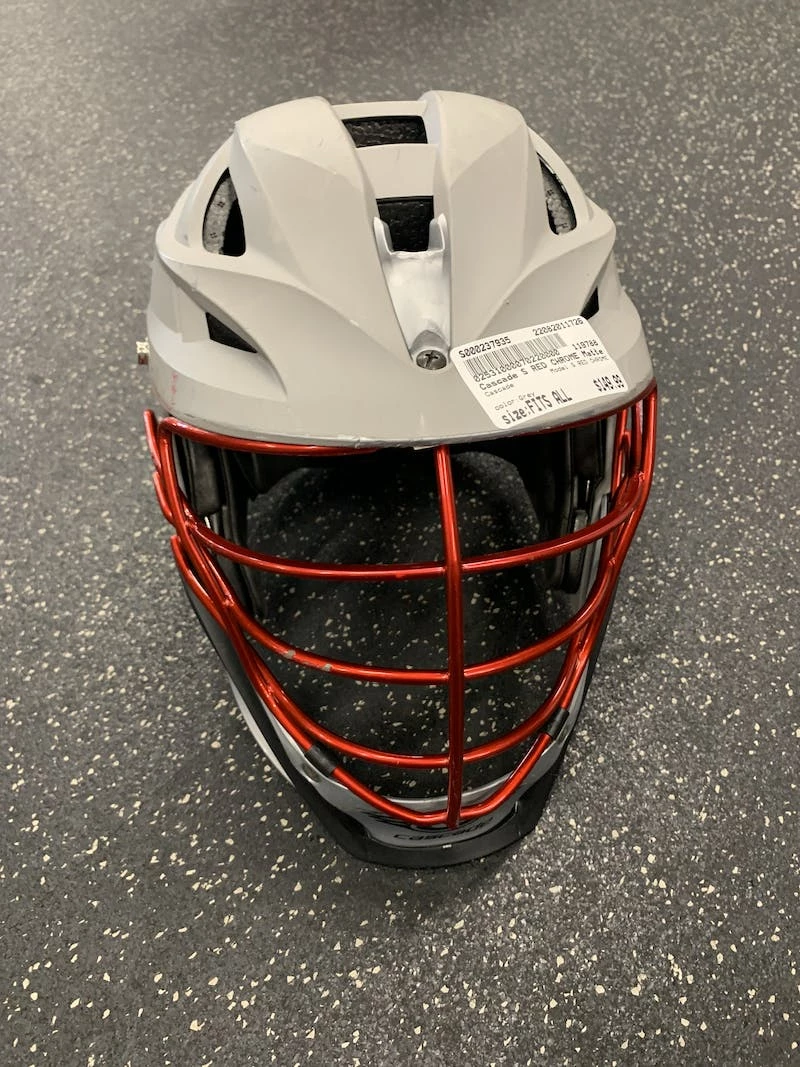 Shipping Included - Used Cascade S RED CHROME Fits All Lacrosse Helmets Grey 3 Shipping Included - Used Cascade S RED CHROME Fits All Lacrosse Helmets Grey