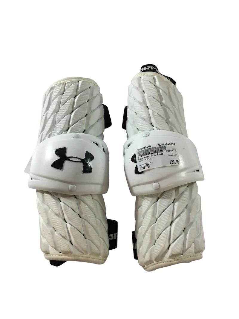 Shipping Included - Used Under Armour VFT MD Lacrosse Arm Pads White 2 Shipping Included - Used Under Armour VFT MD Lacrosse Arm Pads White