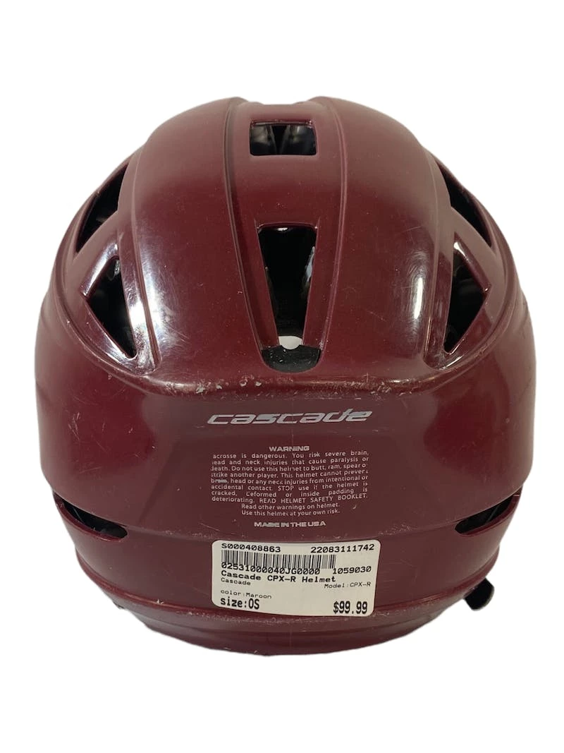Free Shipping - Used Cascade CPX-R One Size Lacrosse Helmet Maroon 6 Free Shipping - Used Cascade CPX-R One Size Lacrosse Helmet Maroon - Image 4