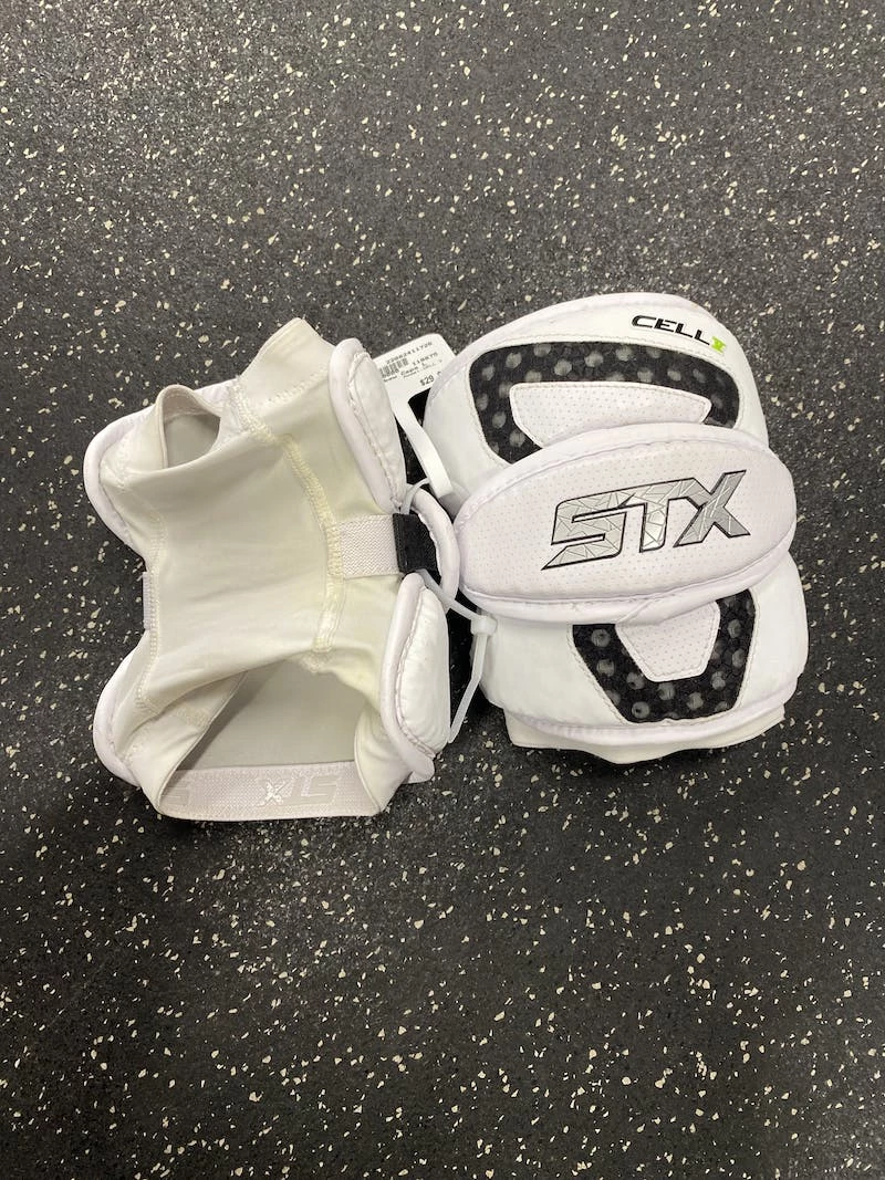 Free Shipping - Used STX CELL V LG Lacrosse Arm Pads And Guards White 3 Free Shipping - Used STX CELL V LG Lacrosse Arm Pads And Guards White