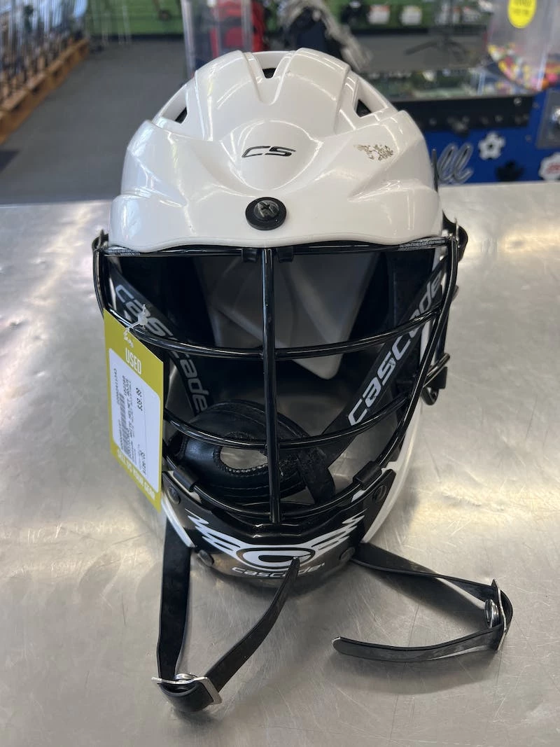 Free Shipping - Used Cascade WHITE HELMET ADJUSTABLE One Size Lacrosse Helmets 3 Free Shipping - Used Cascade WHITE HELMET ADJUSTABLE One Size Lacrosse Helmets