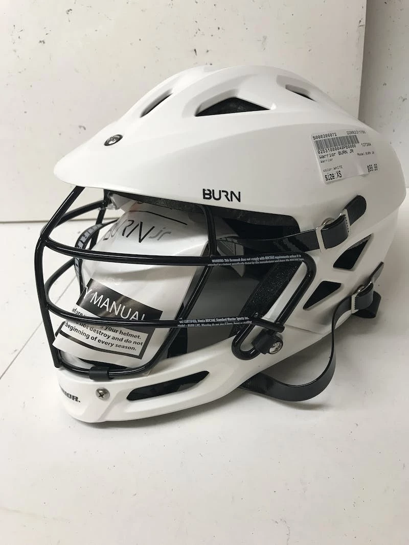 The Surprise Price - Used Warrior BURN JR XS Lacrosse Helmets White 3 The Surprise Price - Used Warrior BURN JR XS Lacrosse Helmets White