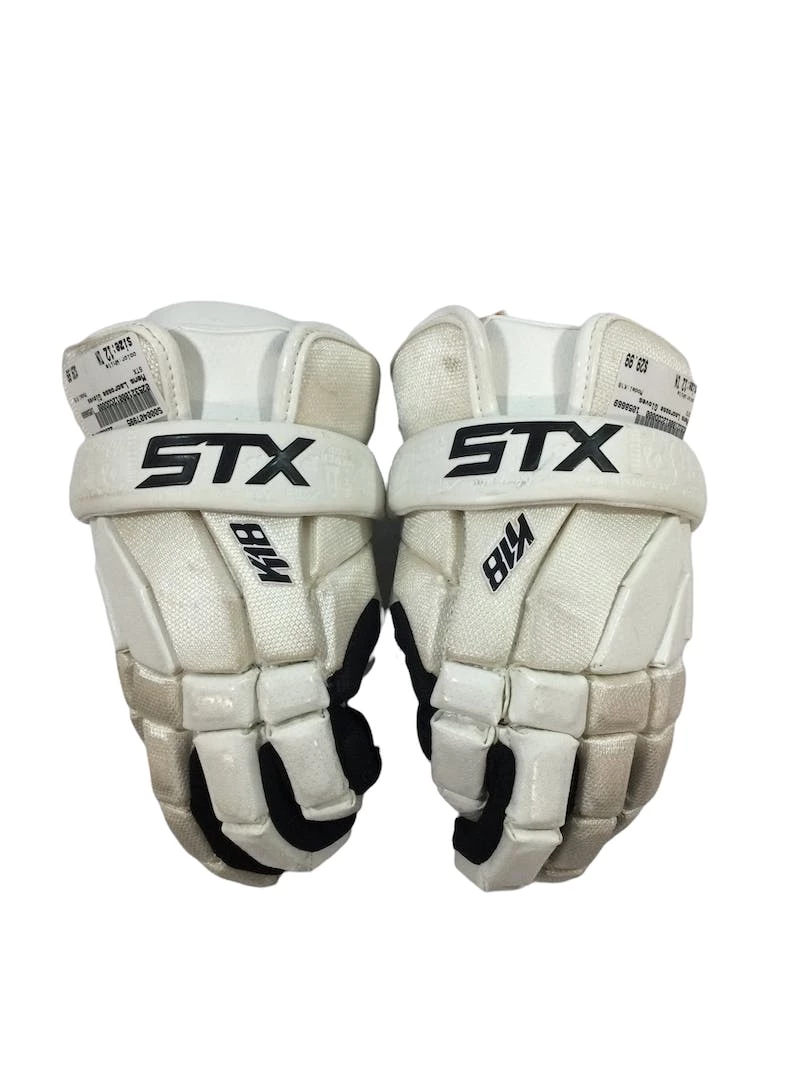 Discount - Used STX K18 12" Men's Lacrosse Gloves White 3 Discount - Used STX K18 12" Men's Lacrosse Gloves White